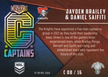 2021 NRL Elite - Captains #C08 Jayden Brailey / Daniel Saifiti Back